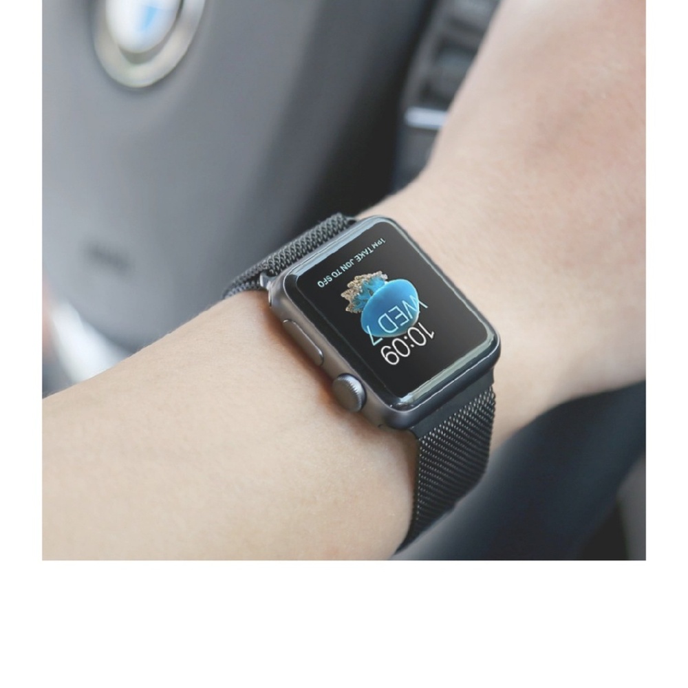 42mm Milanese Loop for Apple 123 Stainless black